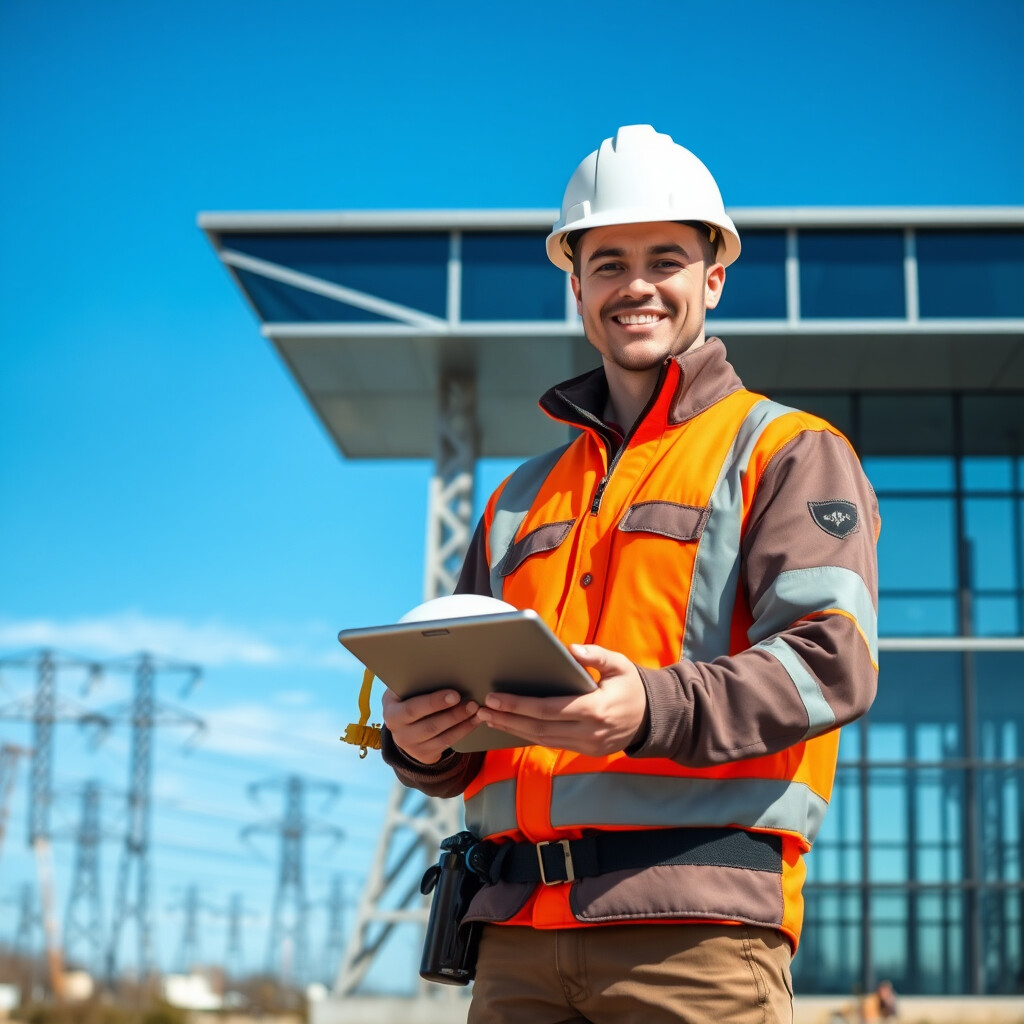 Brief online Energieversorger bei der Arbeit