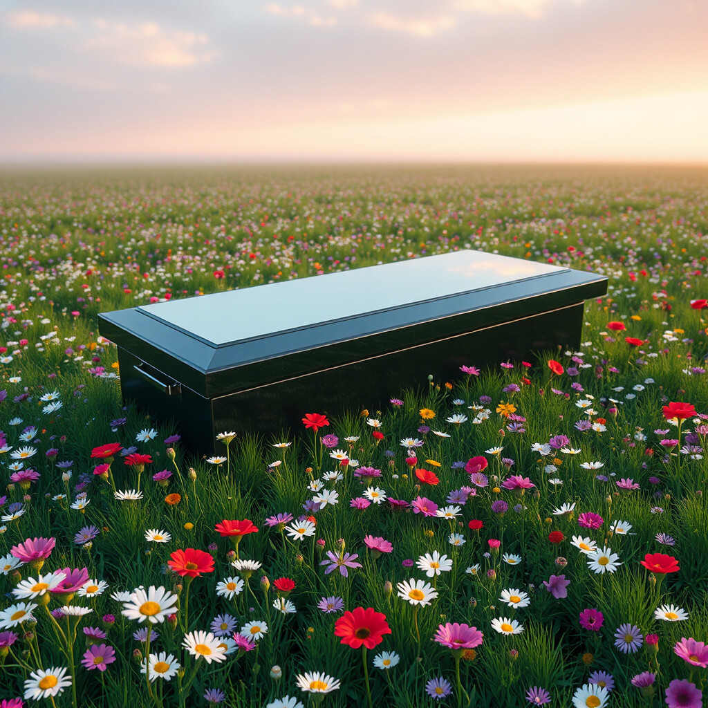 Brief online Sarg auf Blumenwiese