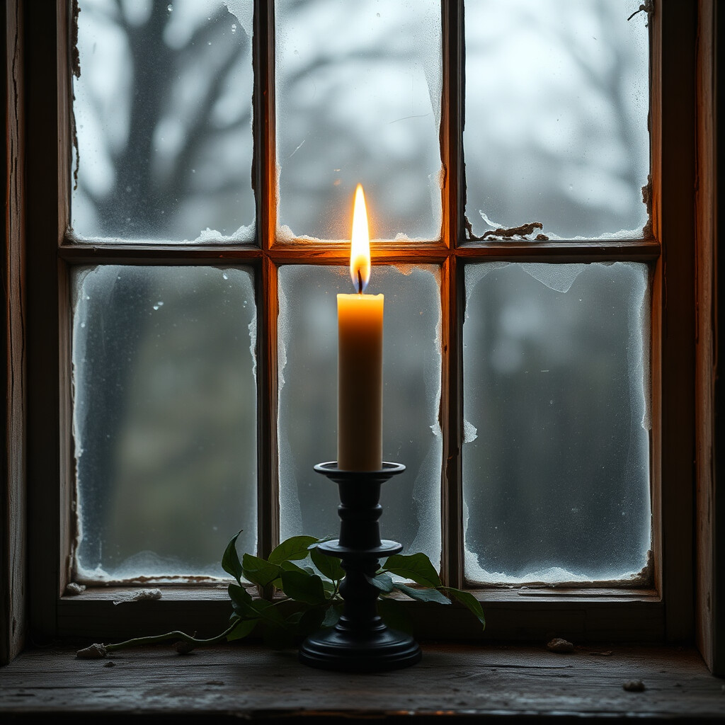 Brief online Trauerkerze im Fenster