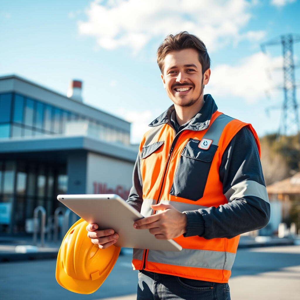 Energieversorger vor Gebäude Briefversand