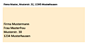 falsche Adresse markiert