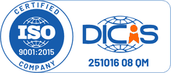 ISO 9001:2015 zertifiziert, Zertifikat 251016 08 der DICIS AG