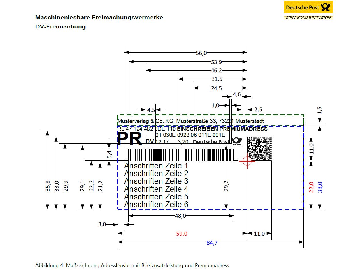 DV Freimachung Einschreiben Premiumadress